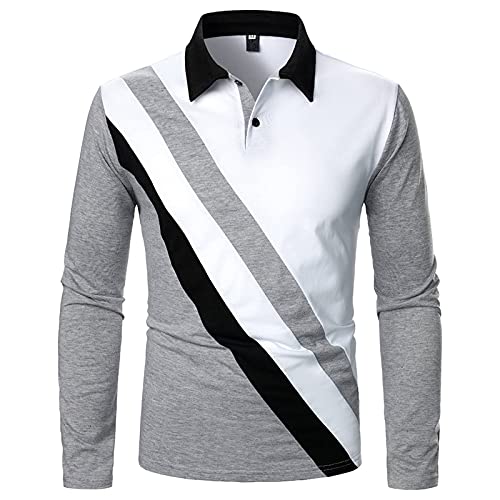 Btlankou Men's Long Sleeve Polo Shirt Herren Poloshirt Long-Sleeved Golf T-Shirt Men's Long-Sleeved Casual Shirt Langarmshirt Herren Shirt Longshirt Loose Fit Comfortable and Warm von Btlankou