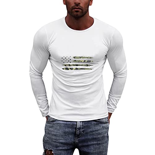 Btlankou Men's Long-Sleeved Shirt T-Shirt Crew Neck Langarmshirt Herren Langarm-Shirt T-Shirt Longsleeve Herren Lang Geschnittenes Männer Oberteil Langarm Cotton Blend Print von Btlankou