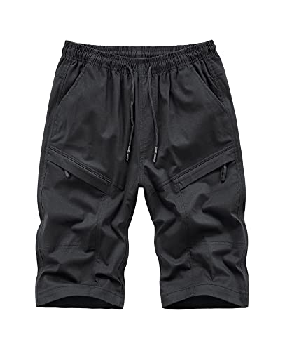 Btmpmcs Herren Cargo Shorts aus Baumwolle Vintage Chino Shorts mit vielen Taschen Sommer Bermuda Kurze Hose Outdoor Freizeithose Arbeits-Hose kurz Gummibund mit Tunnelzug von Btmpmcs