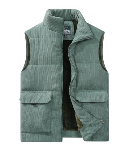 Btmpmcs Herren Fleeceweste mit mehreren Taschen Leicht Steppweste Winter Warme Outdoor Dicke Weste Winddicht Ärmellos Jacke Anglerweste Freizeitweste Arbeitsweste Sportweste von Btmpmcs