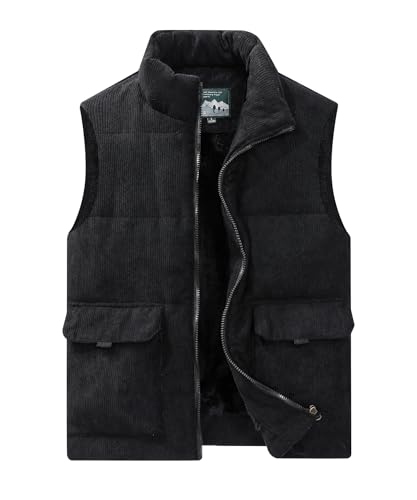Btmpmcs Herren Fleeceweste mit mehreren Taschen Leicht Steppweste Winter Warme Outdoor Dicke Weste Winddicht Ärmellos Jacke Anglerweste Freizeitweste Arbeitsweste Sportweste von Btmpmcs