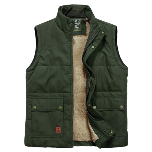 Btmpmcs Herren Fleeceweste mit mehreren Taschen Leicht Steppweste Winter Warme Outdoor Dicke Weste Winddicht Ärmellos Jacke Anglerweste Freizeitweste Arbeitsweste Sportweste von Btmpmcs