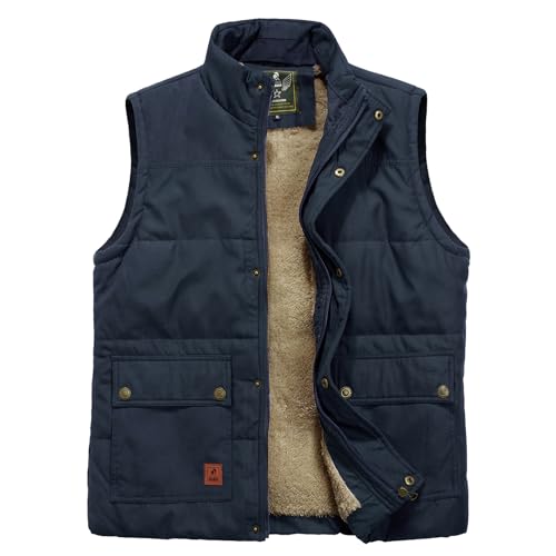 Btmpmcs Herren Fleeceweste mit mehreren Taschen Leicht Steppweste Winter Warme Outdoor Dicke Weste Winddicht Ärmellos Jacke Anglerweste Freizeitweste Arbeitsweste Sportweste von Btmpmcs