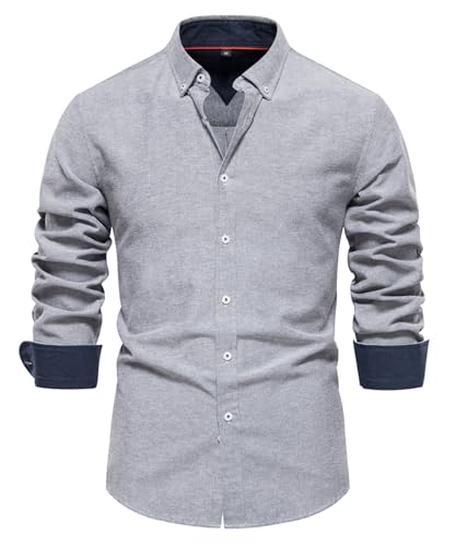 Btmpmcs Herren Hemd Langarm Freizeithemd Baumwolle Businesshemd Button-Down Sommer Hemden Casual Leinenhemd Regular fit Bügelleichte Oberteile Men Shirts Strandhemd Sommerhemd von Btmpmcs