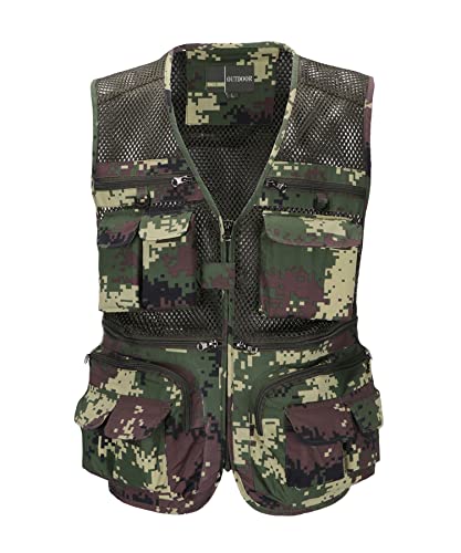 Btmpmcs Herren Outdoor Anglerweste mit Vielen Taschen Schnelltrocknend Weste Leicht Multifunktionsweste Ärmellos Jacke für Jagd Camping Fotografie Wandern Safari von Btmpmcs