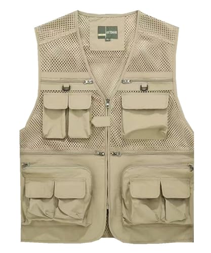 Btmpmcs Herren Outdoor Anglerweste mit Vielen Taschen Schnelltrocknend Weste Leicht Multifunktionsweste Ärmellos Jacke für Jagd Camping Fotografie Wandern Safari Btmpmcs Herren Outdoor Anglerweste mit Vielen Taschen Schnelltrocknend Weste Leicht Multifunktionsweste Ärmellos Jacke für Jagd Camping Fotografie Wandern Safari von Btmpmcs