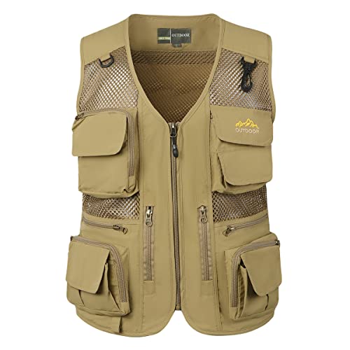 Btmpmcs Herren Outdoor Anglerweste mit Vielen Taschen Schnelltrocknend Weste Leicht Multifunktionsweste Ärmellos Jacke für Jagd Camping Fotografie Wandern Safari von Btmpmcs