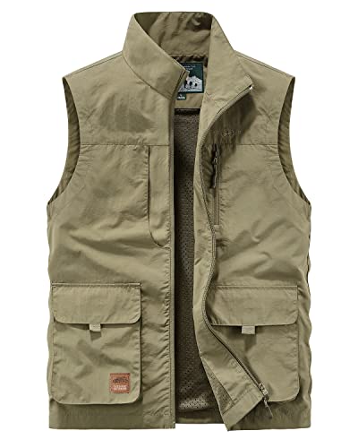 Btmpmcs Herren Outdoor Anglerweste mit Vielen Taschen Schnelltrocknende Freizeitweste Leicht Atmungsaktiv Ärmellose Jacke Camping Fotografie Jagd Multifunktionsweste von Btmpmcs