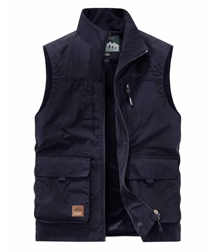 Btmpmcs Herren Outdoor Weste Leicht Atmungsaktiv Schnelltrocknende Anglerweste Freizeitweste mit Vielen Taschen Sommer Ärmellose Jacke Winddicht Sport Multifunktionsweste für Camping Fotografie von Btmpmcs