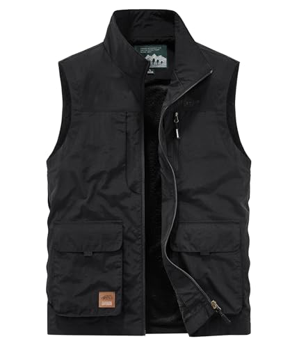 Btmpmcs Herren Outdoor Weste Leicht Atmungsaktiv Schnelltrocknende Anglerweste Freizeitweste mit Vielen Taschen Sommer Ärmellose Jacke Winddicht Sport Multifunktionsweste für Camping Fotografie von Btmpmcs