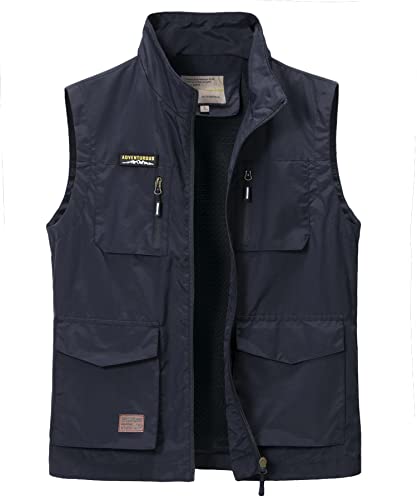 Btmpmcs Herren Outdoor Weste Leicht Atmungsaktiv Schnelltrocknende Anglerweste Freizeitweste mit Vielen Taschen Sommer Ärmellose Jacke Winddicht Sport Multifunktionsweste für Camping Fotografie von Btmpmcs
