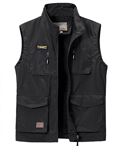 Btmpmcs Herren Outdoor Weste Leicht Atmungsaktiv Schnelltrocknende Anglerweste Freizeitweste mit Vielen Taschen Sommer Ärmellose Jacke Winddicht Sport Multifunktionsweste für Camping Fotografie von Btmpmcs