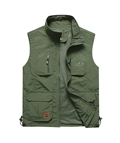 Btmpmcs Herren Outdoor Anglerweste mit Vielen Taschen Schnelltrocknende Freizeitweste Leicht Atmungsaktiv Ärmellose Jacke Camping Fotografie Jagd Multifunktionsweste von Btmpmcs