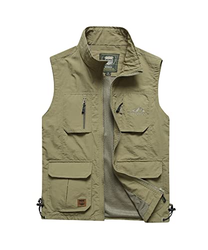 Btmpmcs Herren Outdoor Anglerweste mit Vielen Taschen Schnelltrocknende Freizeitweste Leicht Atmungsaktiv Ärmellose Jacke Camping Fotografie Jagd Multifunktionsweste von Btmpmcs