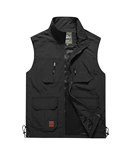 Btmpmcs Herren Outdoor Weste Leicht Atmungsaktiv Schnelltrocknende Anglerweste Freizeitweste mit Vielen Taschen Sommer Ärmellose Jacke Winddicht Sport Multifunktionsweste für Camping Fotografie von Btmpmcs