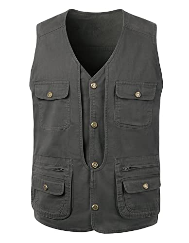 Btmpmcs Herren Outdoor Weste Ärmellose Anglerweste mit Vielen Taschen Baumwolle Freizeit Jagd Weste Camping Wander Weste Jacke Reporterwesten Herren Multifunktionsweste Btmpmcs Herren Outdoor Weste Ärmellose Anglerweste mit Vielen Taschen Baumwolle Freizeit Jagd Weste Camping Wander Weste Jacke Reporterwesten Herren Multifunktionsweste von Btmpmcs