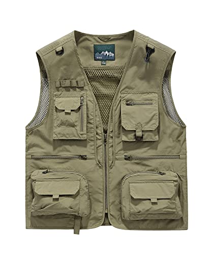 Btmpmcs Herren Outdoor Weste Freizeit Schnelltrocknende Anglerweste mit vielen Taschen Sommer Ärmellos Jacke Leicht Fotografie Sport Weste Camping Jagd Wandern Multifunktionsweste von Btmpmcs