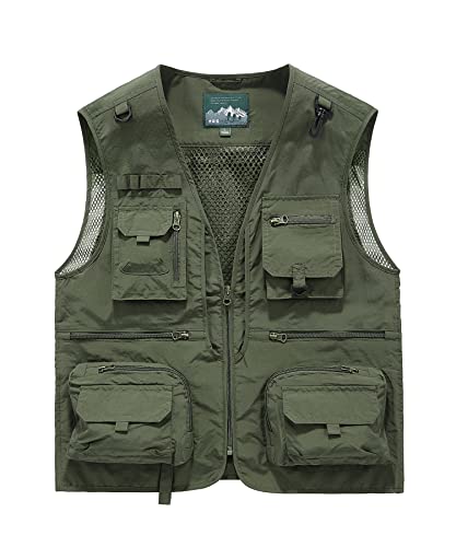 Btmpmcs Herren Outdoor Weste Freizeit Schnelltrocknende Anglerweste mit vielen Taschen Sommer Ärmellos Jacke Leicht Fotografie Sport Weste Camping Jagd Wandern Multifunktionsweste Btmpmcs Herren Outdoor Weste Freizeit Schnelltrocknende Anglerweste mit vielen Taschen Sommer Ärmellos Jacke Leicht Fotografie Sport Weste Camping Jagd Wandern Multifunktionsweste von Btmpmcs