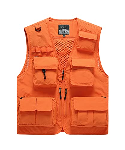 Btmpmcs Herren Outdoor Weste Freizeit Schnelltrocknende Anglerweste mit vielen Taschen Sommer Ärmellos Jacke Leicht Fotografie Sport Weste Camping Jagd Wandern Multifunktionsweste Btmpmcs Herren Outdoor Weste Freizeit Schnelltrocknende Anglerweste mit vielen Taschen Sommer Ärmellos Jacke Leicht Fotografie Sport Weste Camping Jagd Wandern Multifunktionsweste von Btmpmcs