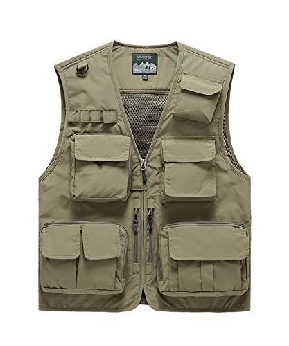 Btmpmcs Herren Outdoor Weste Freizeit Schnelltrocknende Anglerweste mit vielen Taschen Sommer Ärmellos Jacke Leicht Fotografie Sport Weste Camping Jagd Wandern Multifunktionsweste Btmpmcs Herren Outdoor Weste Freizeit Schnelltrocknende Anglerweste mit vielen Taschen Sommer Ärmellos Jacke Leicht Fotografie Sport Weste Camping Jagd Wandern Multifunktionsweste von Btmpmcs