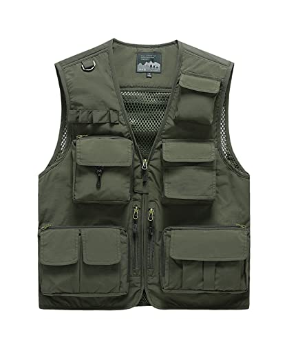 Btmpmcs Herren Outdoor Weste Freizeit Schnelltrocknende Anglerweste mit vielen Taschen Sommer Ärmellos Jacke Leicht Fotografie Sport Weste Camping Jagd Wandern Multifunktionsweste Btmpmcs Herren Outdoor Weste Freizeit Schnelltrocknende Anglerweste mit vielen Taschen Sommer Ärmellos Jacke Leicht Fotografie Sport Weste Camping Jagd Wandern Multifunktionsweste von Btmpmcs