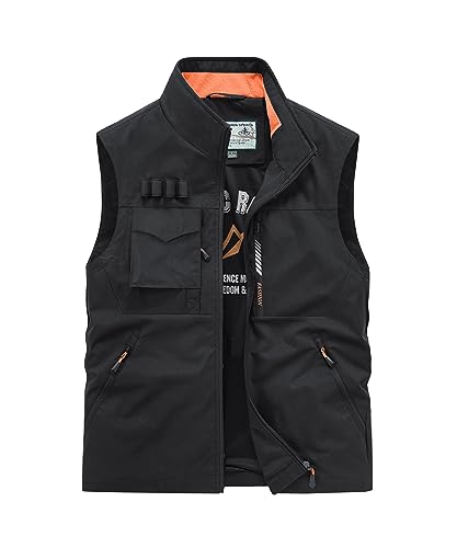 Btmpmcs Herren Outdoor Weste Leicht Atmungsaktiv Anglerweste Schnelltrocknend Multifunktionsweste Freizeit Ärmellos Jacke Sport Weste Camping Fotografie Weste mit Mehreren Taschen von Btmpmcs