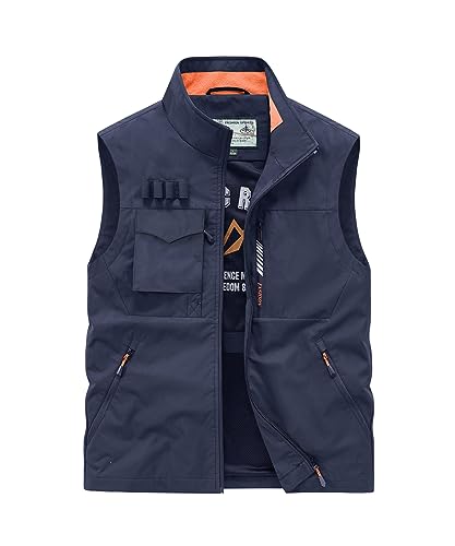 Btmpmcs Herren Outdoor Weste Leicht Atmungsaktiv Anglerweste Schnelltrocknend Multifunktionsweste Freizeit Ärmellos Jacke Sport Weste Camping Fotografie Weste mit Mehreren Taschen von Btmpmcs