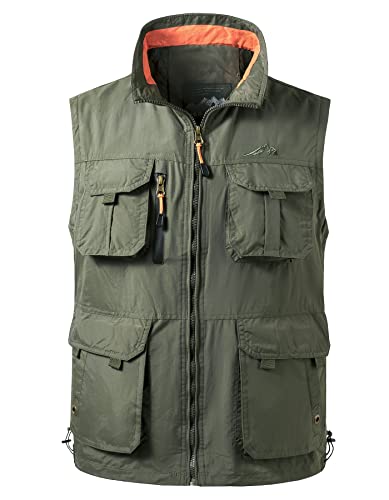 Btmpmcs Herren Outdoor Weste Schnelltrocknende Leicht Anglerweste Atmungsaktiv Fotografie Jagd Safari Weste Winddichte ärmellose Jacke mit vielen Tasche von Btmpmcs