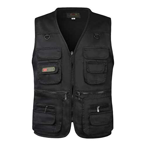 Btmpmcs Herren Outdoor Weste mit Vielen Taschen Atmungsaktiv Fotografie Reporterwesten Freizeit Jagd westen Sommer Trekking Wander Weste Ärmellos Jacke von Btmpmcs
