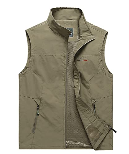 Btmpmcs Herren Outdoor Weste mit Vielen Taschen Schnelltrocknende Anglerweste Leicht Atmungsaktiv Ärmellose Jacke Jagd Fotografie Camping Weste Nylon Multifunktionsweste von Btmpmcs