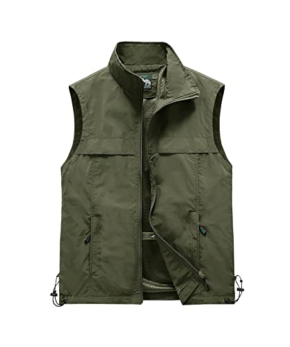 Btmpmcs Herren Outdoor Weste mit Vielen Taschen Schnelltrocknende Anglerweste Leicht Atmungsaktiv Ärmellose Jacke Jagd Fotografie Camping Weste Nylon Multifunktionsweste von Btmpmcs