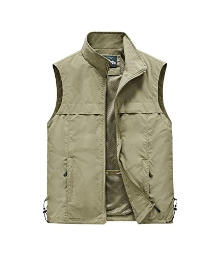 Btmpmcs Herren Outdoor Weste mit Vielen Taschen Schnelltrocknende Anglerweste Leicht Atmungsaktiv Ärmellose Jacke Jagd Fotografie Camping Weste Nylon Multifunktionsweste von Btmpmcs