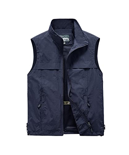 Btmpmcs Herren Outdoor Weste mit Vielen Taschen Schnelltrocknende Anglerweste Leicht Atmungsaktiv Ärmellose Jacke Jagd Fotografie Camping Weste Nylon Multifunktionsweste von Btmpmcs