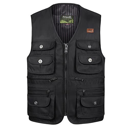 Btmpmcs Herren Outdoor Weste mit Vielen Taschen Schnelltrocknende Multifunktionsweste Leicht Atmungsaktiv Weste Ärmellos Jacke Für Jagd Angeln Camping Fotografie von Btmpmcs