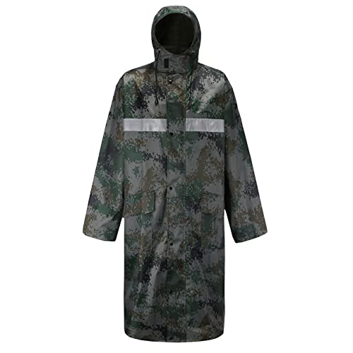 Btmpmcs Herren Reflektierend Regenjacke Wiederverwendbar Lang Regenponcho Ripstop Atmungsaktiver Mehrzweck Regenmantel Wasserdicht Winddicht Regenanzug von Btmpmcs