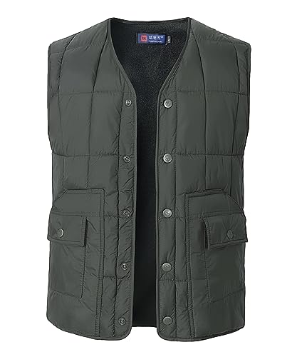 Btmpmcs Herren Steppweste Outdoor Fleeceweste Body Warmer Daunenweste Winter Winddichte Funktionsweste Leichte Sportweste Ärmellos Arbeitsweste Freizeitweste Übergangsjacke mit 4 Taschen von Btmpmcs