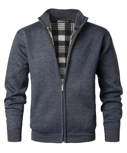 Btmpmcs Herren Strickjacke Cardigan mit Reißverschluss Winter Fleece-gefüttert Warm Dicker Strickpullover Wintermantel Sweatjacke Stehkragen Pullover Feinstrike Sweaters mit 2 Taschen Btmpmcs Herren Strickjacke Cardigan mit Reißverschluss Winter Fleece-gefüttert Warm Dicker Strickpullover Wintermantel Sweatjacke Stehkragen Pullover Feinstrike Sweaters mit 2 Taschen von Btmpmcs