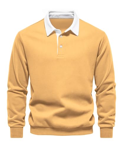 Btmpmcs Herren Sweatshirt Poloshirt Leichtes Langarmshirt Atmungsaktiv Casual Baumwolle T-Shirts Autumn Winter Klassisch Fit Mode T Hemden Rugby Hemden mit 3-Knopfleiste Btmpmcs Herren Sweatshirt Poloshirt Leichtes Langarmshirt Atmungsaktiv Casual Baumwolle T-Shirts Autumn Winter Klassisch Fit Mode T Hemden Rugby Hemden mit 3-Knopfleiste von Btmpmcs