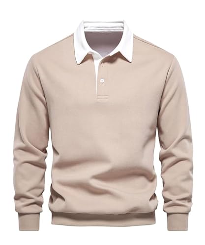 Btmpmcs Herren Sweatshirt Poloshirt Leichtes Langarmshirt Atmungsaktiv Casual Baumwolle T-Shirts Autumn Winter Klassisch Fit Mode T Hemden Rugby Hemden mit 3-Knopfleiste Btmpmcs Herren Sweatshirt Poloshirt Leichtes Langarmshirt Atmungsaktiv Casual Baumwolle T-Shirts Autumn Winter Klassisch Fit Mode T Hemden Rugby Hemden mit 3-Knopfleiste von Btmpmcs