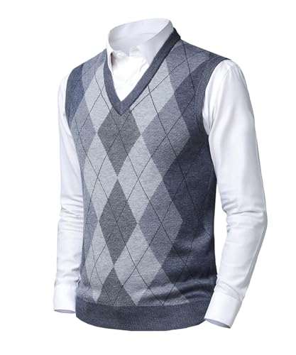 Btmpmcs Herren West Strickweste Pullunder Dick Ärmellose V-Ausschnitt Argyle Pullover Slim Fit Classic Business Gentleman Strickwaren Strick Weste Herbst Winter Wollweste für Männer Btmpmcs Herren West Strickweste Pullunder Dick Ärmellose V-Ausschnitt Argyle Pullover Slim Fit Classic Business Gentleman Strickwaren Strick Weste Herbst Winter Wollweste für Männer von Btmpmcs