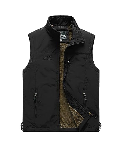 Btmpmcs Herren Winter Fleece Weste Outdoor Bodywarmer Steppweste Leichte Anglerweste Freizeit Ärmellos Jacke Winddicht Übergangswesten Arbeitsweste Sportweste Jagdwesten Thermo Daunenweste von Btmpmcs