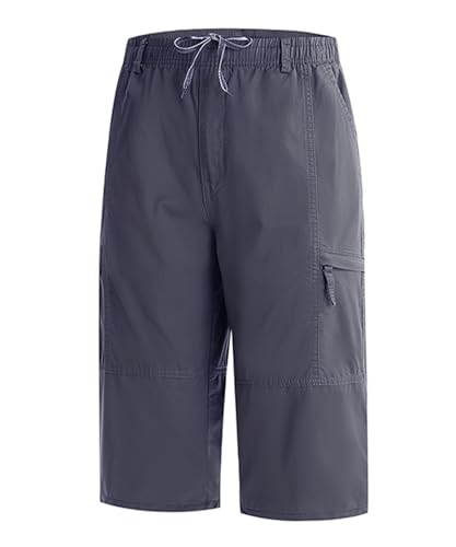 Btmpmcs Kurze Hosen Herren 3/4 Cargo Shorts Baumwolle Viele Taschen Sporthose Jogginghose Sommer Freizeithose Outdoor Leicht Atmungsaktiv Bermuda Stretch Capri Arbeitshose Chino Shorts Sommerhose von Btmpmcs