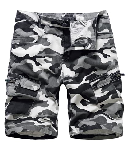 Btmpmcs Kurze Hosen Herren Baumwolle Cargo Shorts Outdoor Sommer Casual Bermuda Hose Stretch Freizeithose einfarbige Chino Shorts Leichte Arbeitshose Sporthose Jogginghose Klassische Cargohose von Btmpmcs
