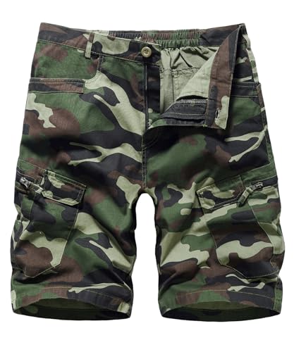 Btmpmcs Kurze Hosen Herren Baumwolle Cargo Shorts Outdoor Sommer Casual Bermuda Hose Stretch Freizeithose einfarbige Chino Shorts Leichte Arbeitshose Sporthose Jogginghose Klassische Cargohose von Btmpmcs
