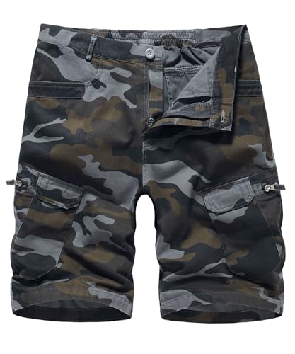 Btmpmcs Kurze Hosen Herren Baumwolle Cargo Shorts Outdoor Sommer Casual Bermuda Hose Stretch Freizeithose einfarbige Chino Shorts Leichte Arbeitshose Sporthose Jogginghose Klassische Cargohose von Btmpmcs