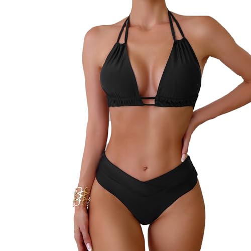 Btofellin Damen Bikini Set Niedrige Taille V Hals Bikini Set Gepolsterte Bademode Hängende Träger 5 Stück Strand Urlaub Schwimmen Kostüm Pool Urlaub Spa Tankini Btofellin Damen Bikini Set Niedrige Taille V Hals Bikini Set Gepolsterte Bademode Hängende Träger 5 Stück Strand Urlaub Schwimmen Kostüm Pool Urlaub Spa Tankini von Btofellin