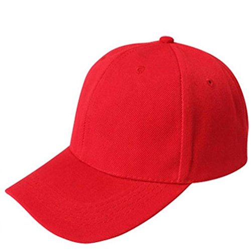 Btruely Baseball Cap Unisex Snapback Kappe Einstellbar Basecap Sommer Kappe Hip Hop Cap Sommer Sonnenhut Sport Mütze Eben Kappe (Rot) von Btruely