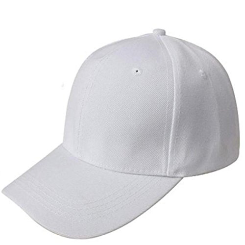 Btruely Baseball Cap Unisex Snapback Kappe Einstellbar Basecap Sommer Kappe Hip Hop Cap Sommer Sonnenhut Sport Mütze Eben Kappe (Weiß) von Btruely