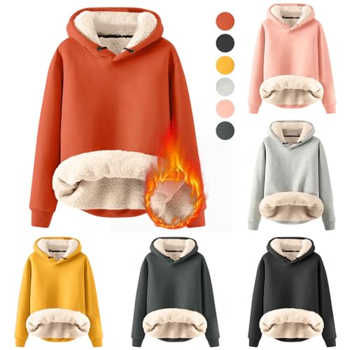 Btruely Damen Winter Sweatshirt Fleece Sherpa Gefütterter Pullover mit Kapuze Lässiger Sportlicher Fleece-Hoodie Btruely Damen Winter Sweatshirt Fleece Sherpa Gefütterter Pullover mit Kapuze Lässiger Sportlicher Fleece-Hoodie von Btruely