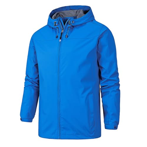 Softshelljacke Herren Leicht Wasserabweisend Outdoorjacke Mesh-Futter Funktionsjacke mit Abnehmbarer Männer Winddicht Atmungsaktiv Wanderjacke (Sky Blue, XL) von Btruely